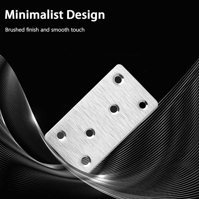 4 Pcs Mending Plate, 3.94 x 1.97 inch Stainless Steel Flat Plates - Image 6