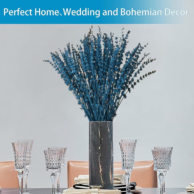 Glicrili Dried Lavender Flowers Real Stems Blue Bouquet - Image 6