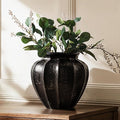 LE TAUCI 11" Ceramic Vase, Artisan Large Black Ceramic Vase by LETAUCI