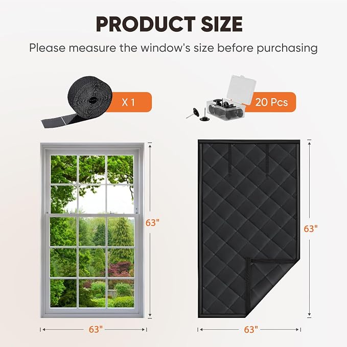 LSGCQ Window Insulation for Winter, Insulated Window Cover, Weatherproofing - Image 2
