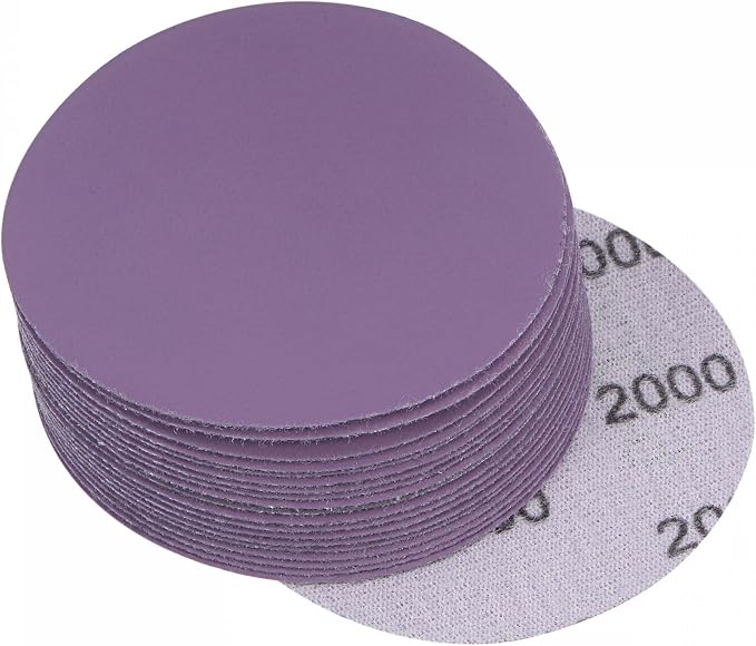uxcell 20Pcs 3-Inch Purple Sanding Discs 2000 Grits Hook and Loop Professional by uxcell