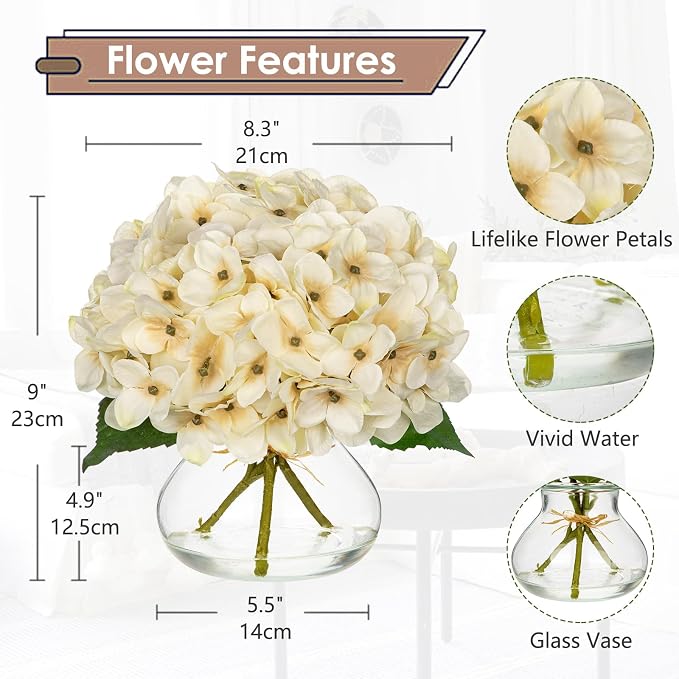 Hollyone Fall Hydrangea Artificial Flowers - Image 2
