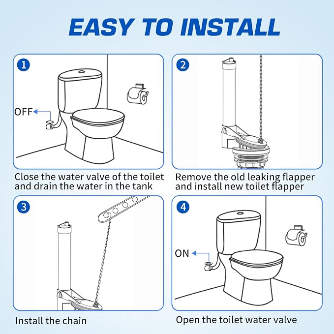 Toilet Flapper Replacement for Gerber, 2 Pack 3 inch Toilet Stopper Kit for - Image 6