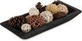 Hanobe Wood Decorative Bowl for Coffee Table Entryway Decor, Rustic Black | by Hanobe