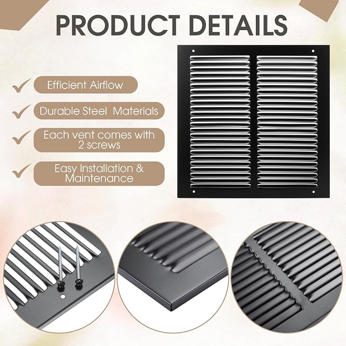 Black 3 Pack Ceiling Vent Cover - Image 3