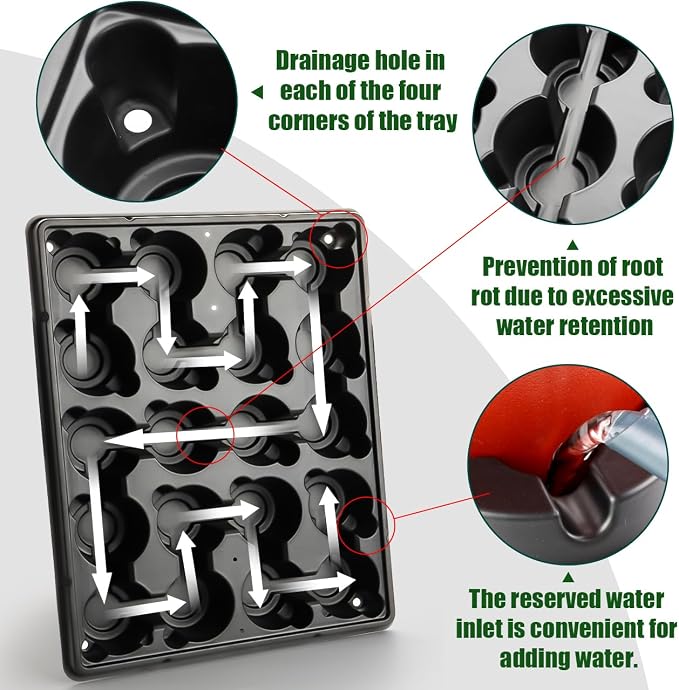 RooTrimmer 20 Cell Plant Trays for Carrying 3 inch Round Nursery Pots, Sturdy - Image 3