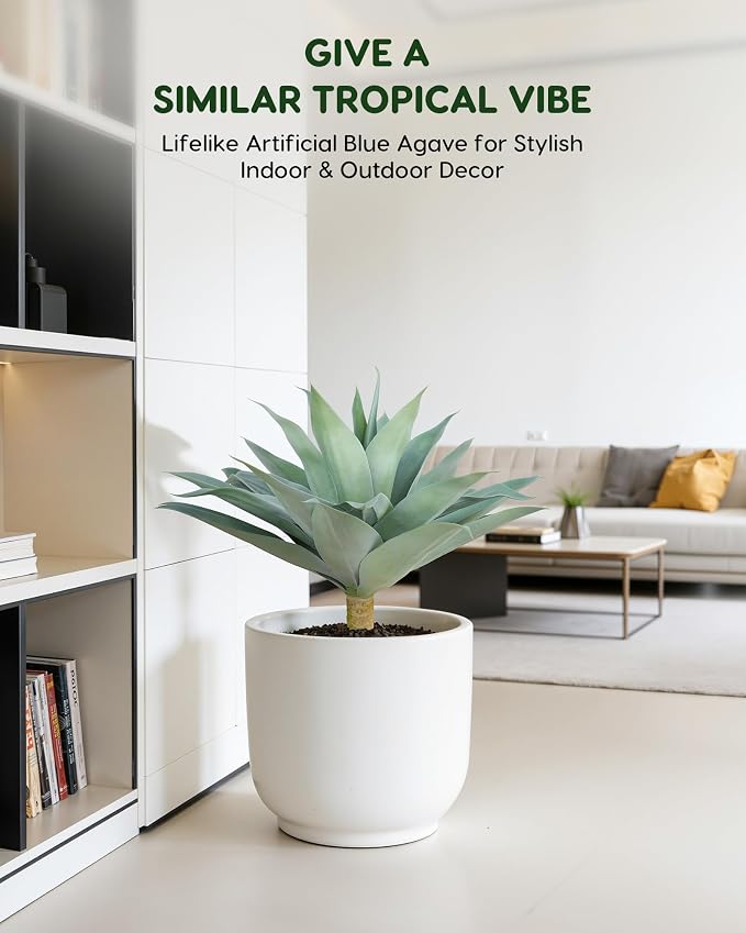 Velener Artificial Outdoor Blue Agave Plant - Image 6