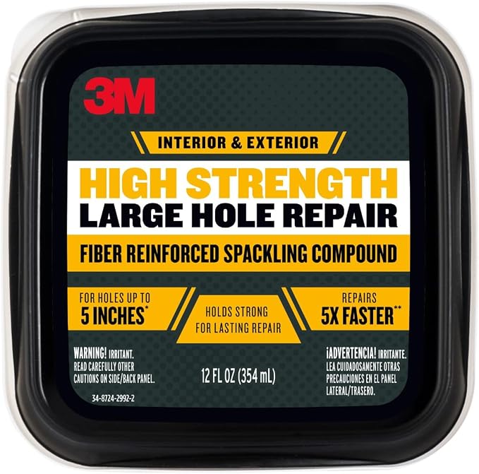 3M High Strength Fiber Reinforced Spackling Compound, 12 oz, Fast-Drying Wall - Image 3