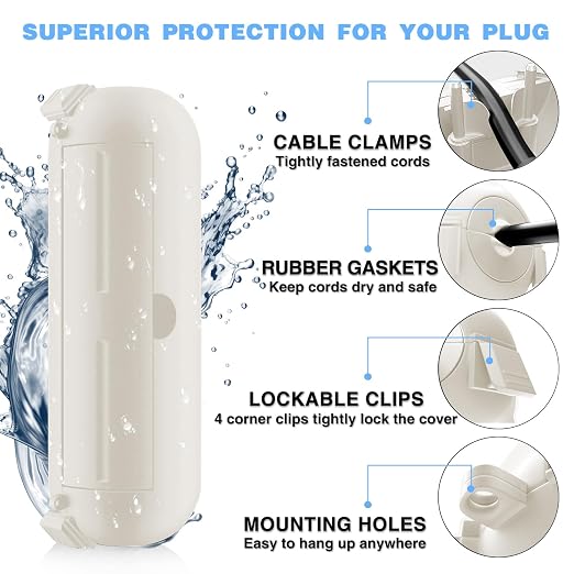 3 Pack Outdoor Extension Cord Waterproof Cover, - Image 8
