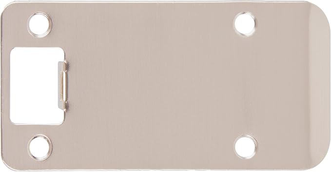 Round Corner Extended Lip Strike Plate, 2-1/4" x 4", Satin Nickel by StoneHarborHardware
