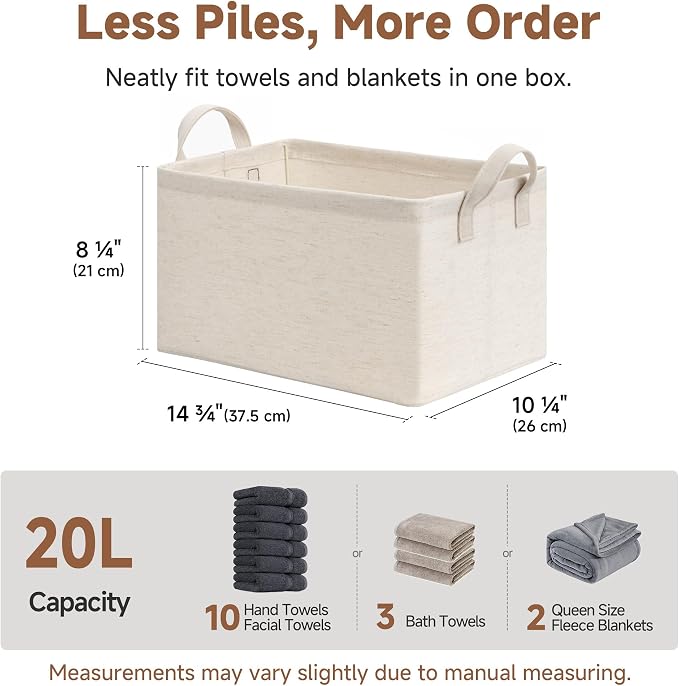 StorageWorks Fabric Storage Bins, Linen Closet Organizers, Metal Frame - Image 7