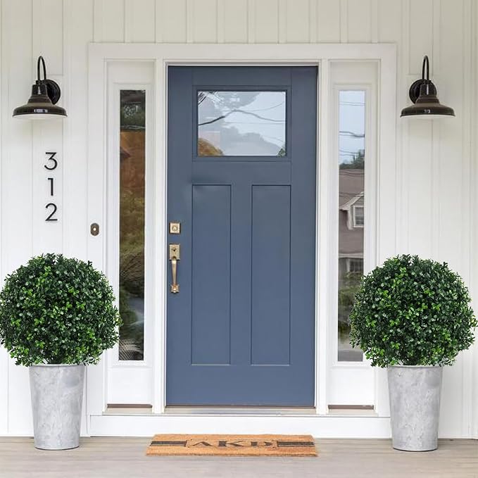 Chillchard 2 Pack UV Resistant Artificial Boxwood Plants Outdoor Topiary | - Image 6