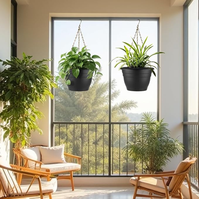 RooTrimmer 5 Pack 10 Inch Plant Pots Plastic Planters - Image 5