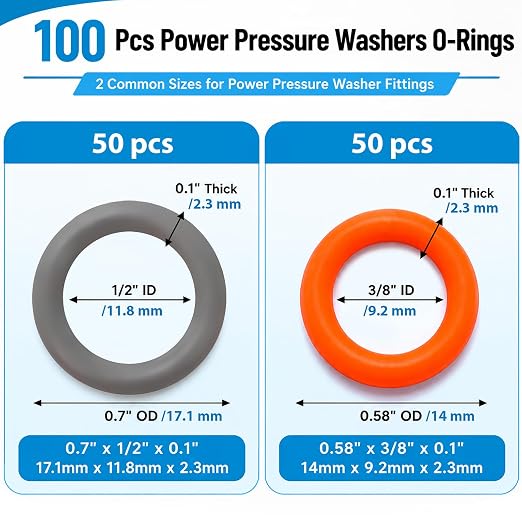 ZDBB 100 Pcs Pressure Washer O Rings, - Image 2