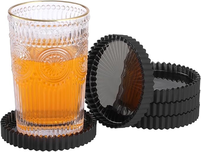 Glass Drink Coaster Set of 5- Coasters by Unknown