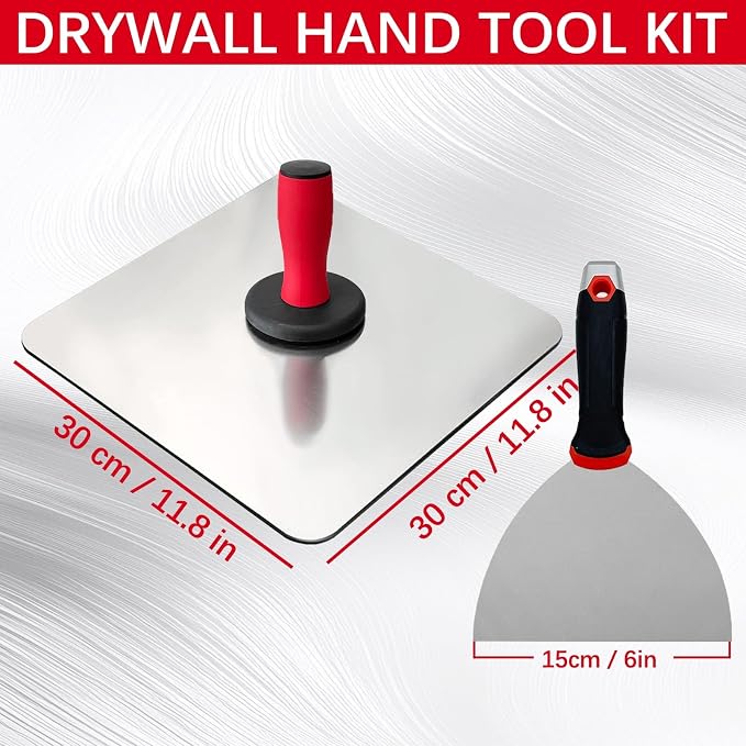 Drywall Hand Tool Kit, Masonry Mud Hawk Set - Image 2