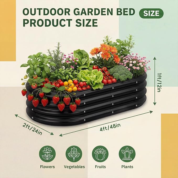 Land Guard Galvanized Raised Garden Bed Kit, Galvanized Planter Raised Garden - Image 2