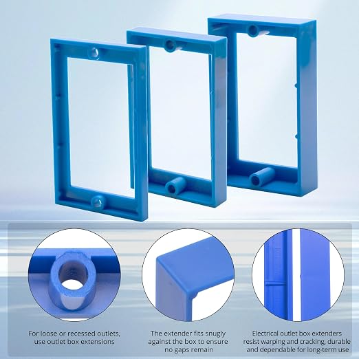 HXH Single Gang Receptacle Outlet Box Extender, 3/4 Inch, 3 Pack | - Image 5