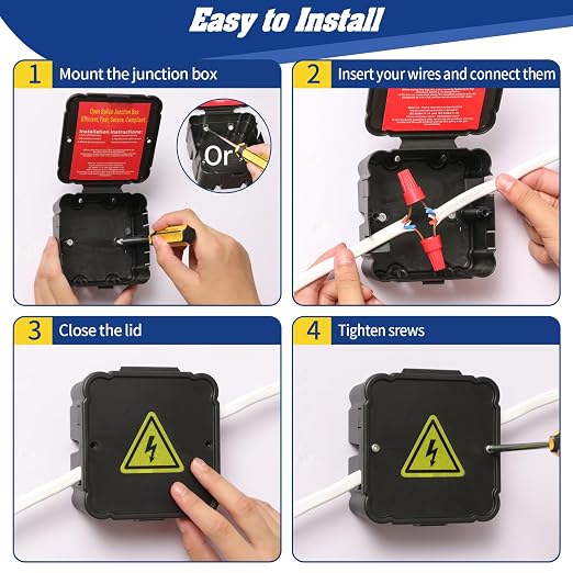 Black Open Splice Junction Box，Open Splices Repair Open Splices, 5 Second - Image 5