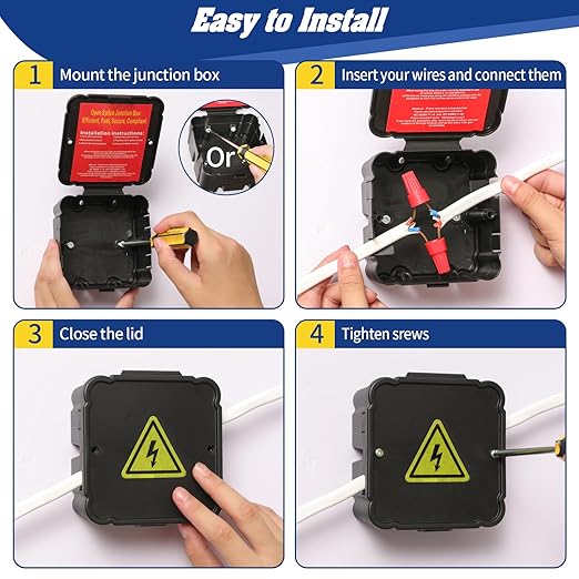 Black Open Splice Junction Box，Open Splices Repair Open Splices, 5 Second - Image 5