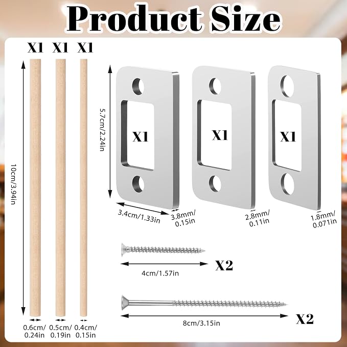 Door Strike Shim Plates, Standard Size Spacer Deadbolt Restorer Strike Plates 3 - Image 2
