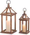 Romadedi Wood Candle Lantern Decorative, Rustic Decor Set of 2 | Farmhouse by ROMADEDI