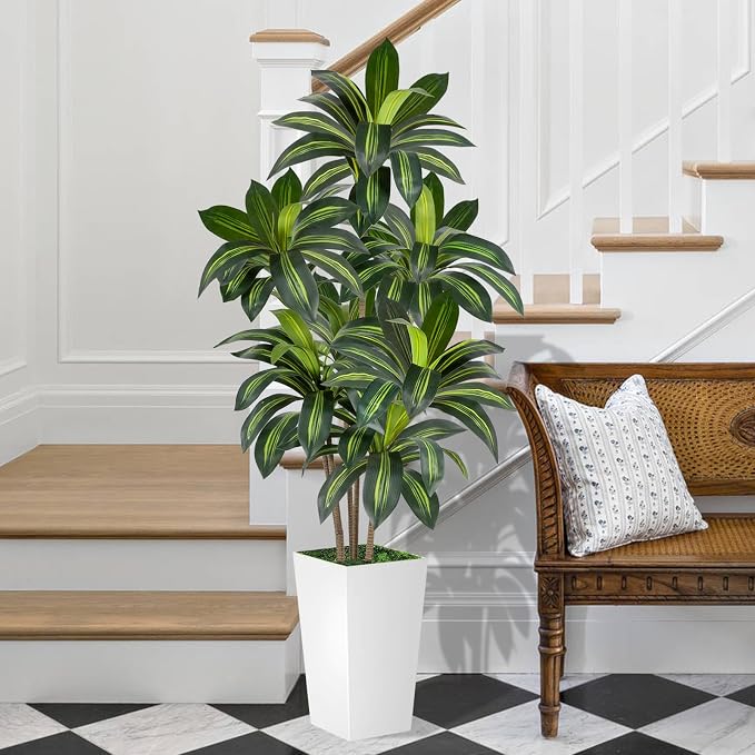 VIVATREES Dracaena Tree 6FT Artificial, 72in Tall Faux Dracaena Tree - Image 3