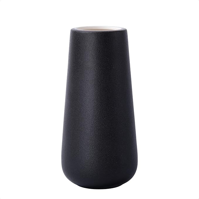 D'vine Dev 8 Inch Ceramic Flower Vase Textured Finishing, Minimalist Design by DvineDevPlanterPotsandStand