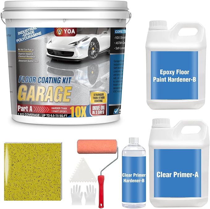 YOA Epoxy Colored Sand Floor Paint Kit | 100% Solids Content by YOA