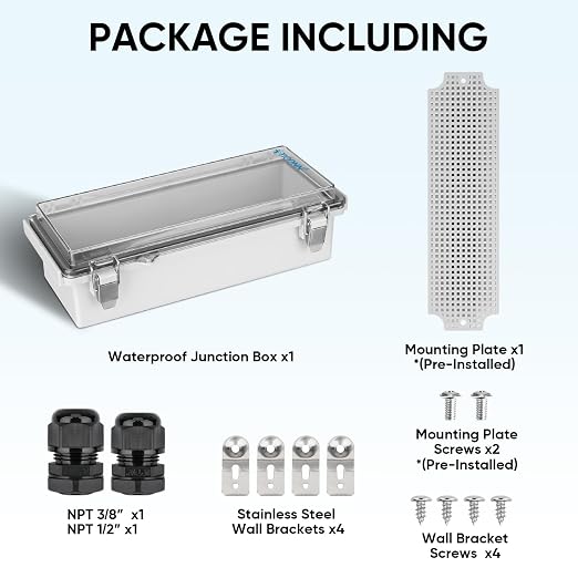 TICONN Outdoor Electrical Box Waterproof, ABS IP67 Junction Box Enclosure | - Image 6