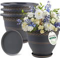 16 Inch Plaid Plant Pots 4 Pack by Usocik