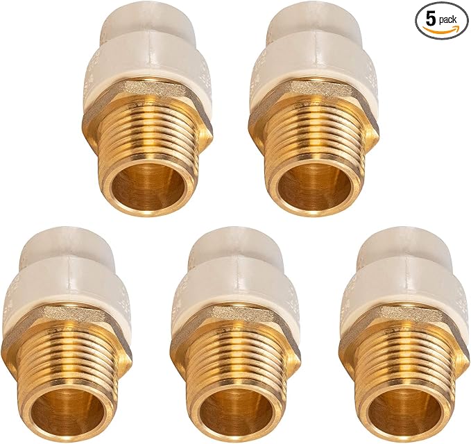 Midline Valve CSDQN034-OM-5 Male x CPVC Adapter Transition Pipe Fitting; by MidlineValve