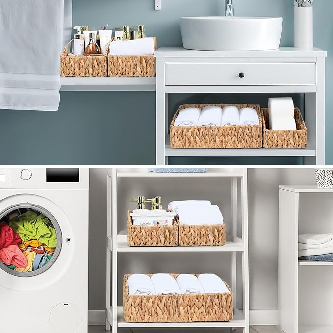 Pantry Baskets for Organizing, Wicker Basket Shelf Storage | Handwoven Pantry - Image 7