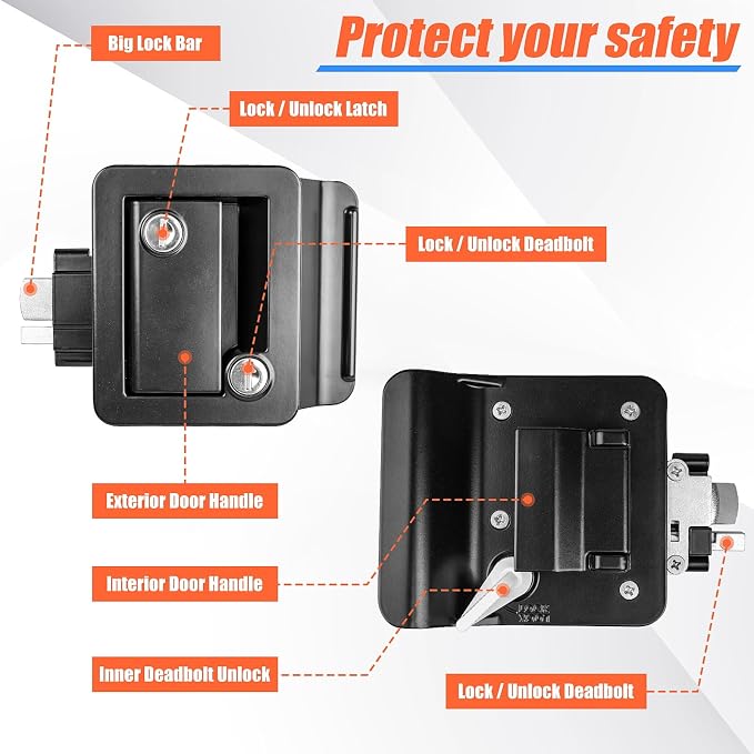 Siasky Black RV Door Lock Replacement, Upgraded RV Door Latch - Image 6