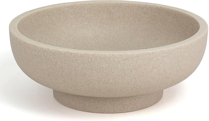 Decorative Resin Bowl, Large Fruit Bowl, Artificial Stone Beige | Perfect by YMXYJM