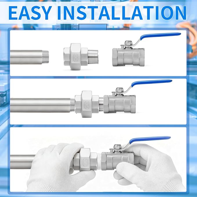 ChillWaves 304 Stainless steel Cast Pipe Fitting, Union，2" NPT Male x 2" NPT - Image 7