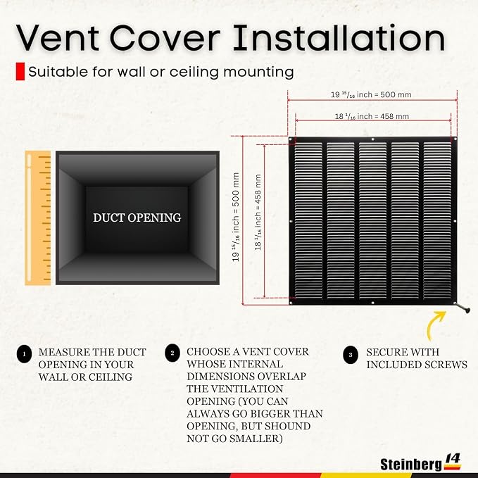 Steinberg14 Black Vent Cover 18x18 - Image 5