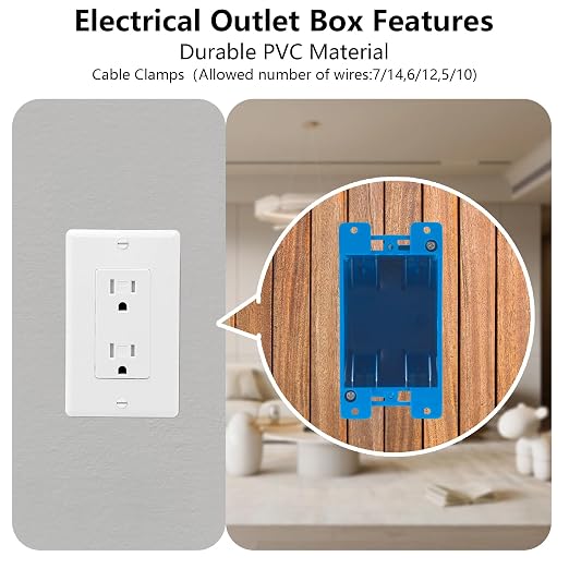 10 Pack Single Gang Electrical Outlet Box, Old Work Box, 14 Cubic Inch | Switch - Image 3