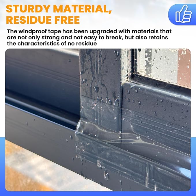Window Weather Sealing Tape 2 in x 33 FT Window AC Insulation Sealing Tape | No - Image 9