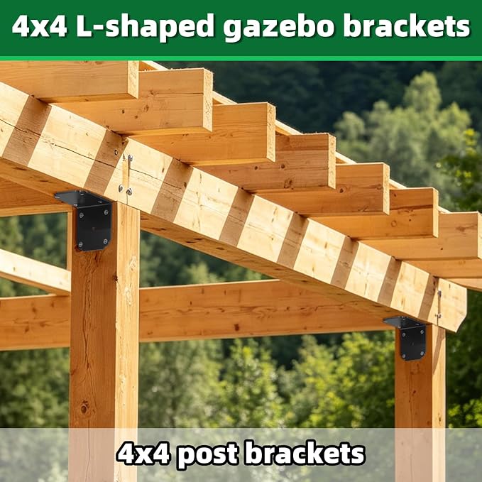 4 PCS 4x4x3.5 L Right Angle Bracket, Heavy Duty Corner Brace | - Image 3