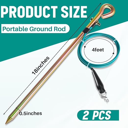 Tellegloww 2 Pcs Portable Ground Rod Grounding Rod - Image 2