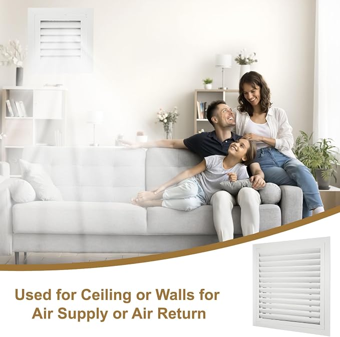 PATIKIL 20" x 20" Aluminum Return Grille, Return Air Vent Cover Linear Bar - Image 5