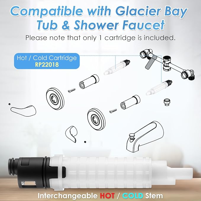 Hot or Cold Shower Cartridge Compatible - Image 3