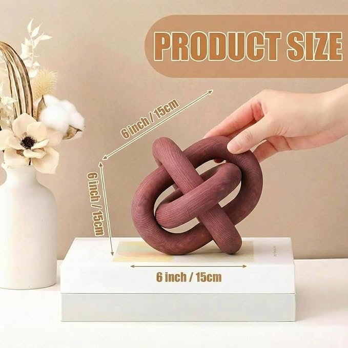 Yalikop 3 Link Wood Knot Decor Rustic Table Shelf Sculpture, Boho Decorative - Image 2
