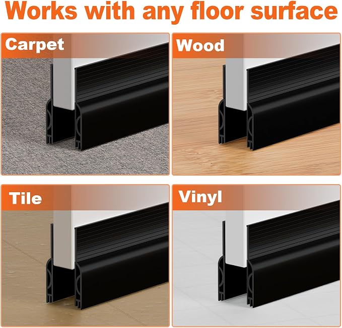 Door Draft Stopper, Door Sweep for Bottom of Door, Weather Stripping Door Seal - Image 9
