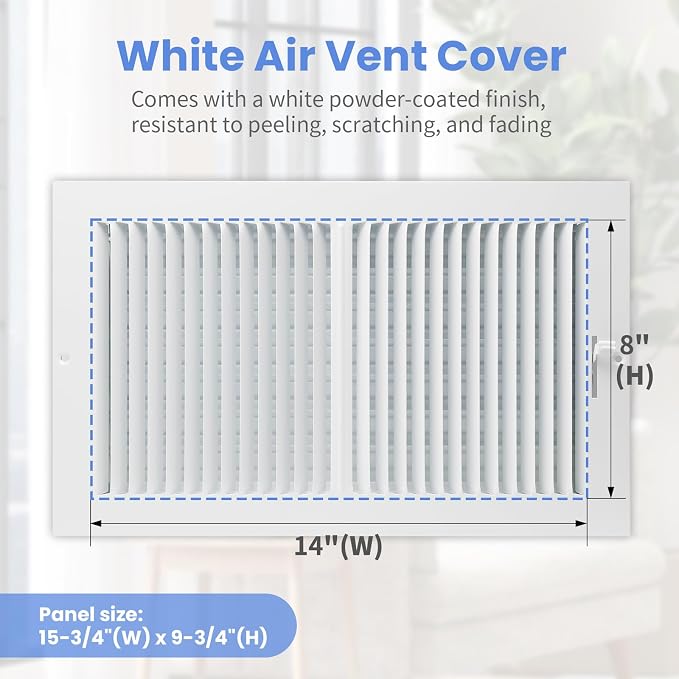 14 x 8 Inch Air Vent Covers for Wall or Ceiling - Image 2