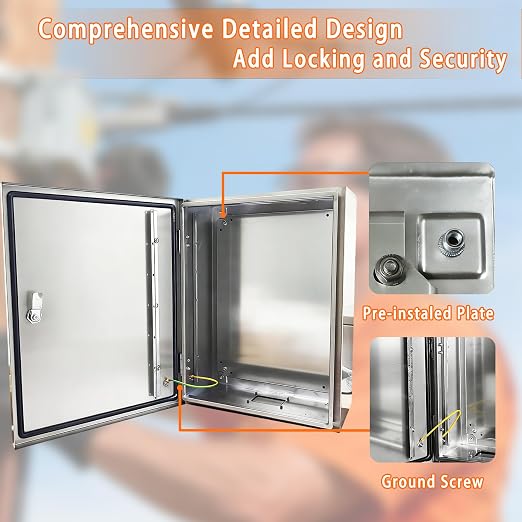 NBCYUNER Electrical Enclosure 16x12x8 Inch 304 Stainless Steel Enclosure IP66 - Image 3