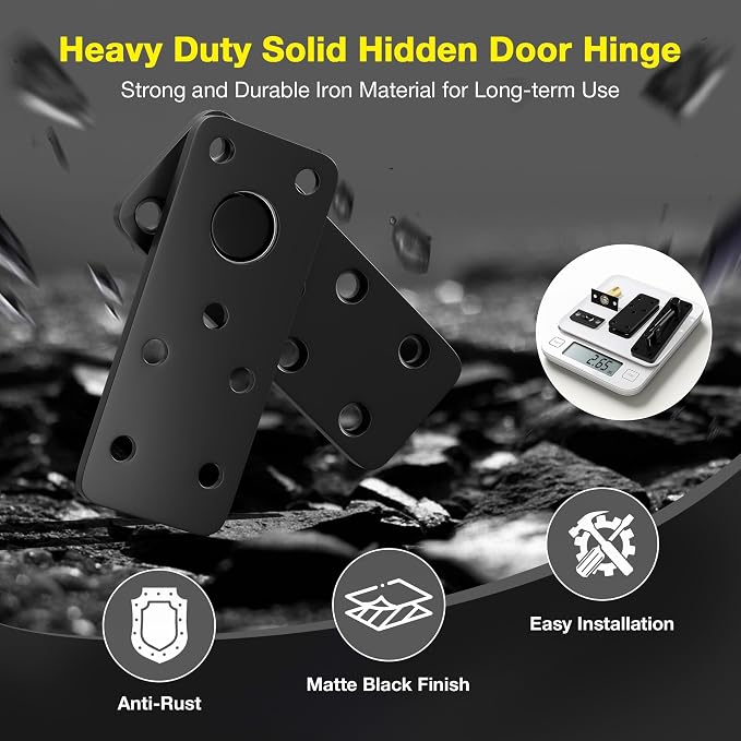 Hidden Door Hinge, 620LBS Load-Bearing Heavy Duty Stainless Steel Pivot Hinge - Image 3