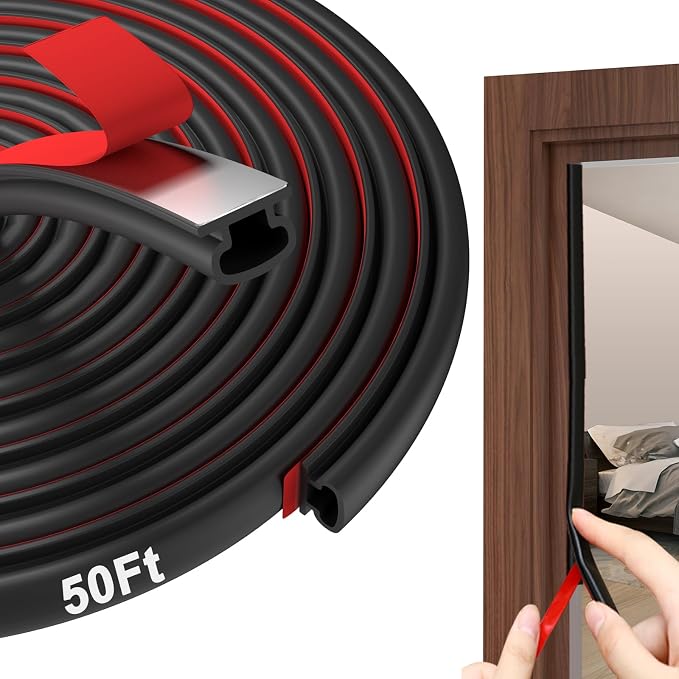 alophoty Door Weather Stripping Door Seal Strip, 0.35"x0.24" | Self-Adhesive by alophoty