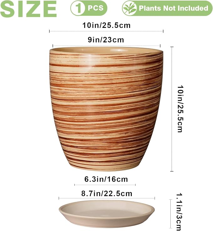 10 Inch Plant Pot Ceramic Pots for Plants - Image 3